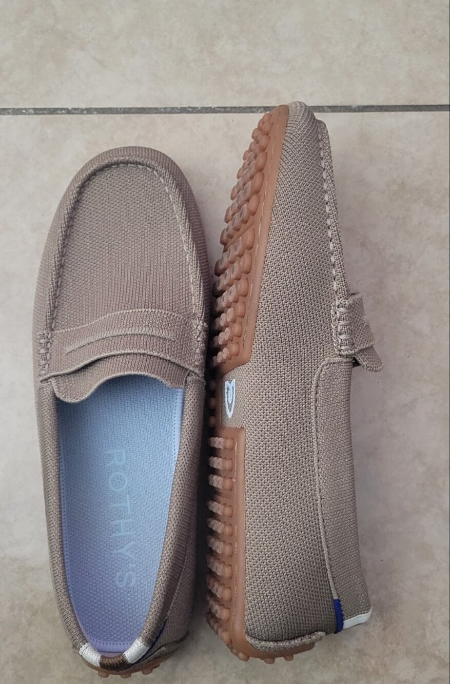 Rothy's Men's Taupe Knit Slip-On Loafers